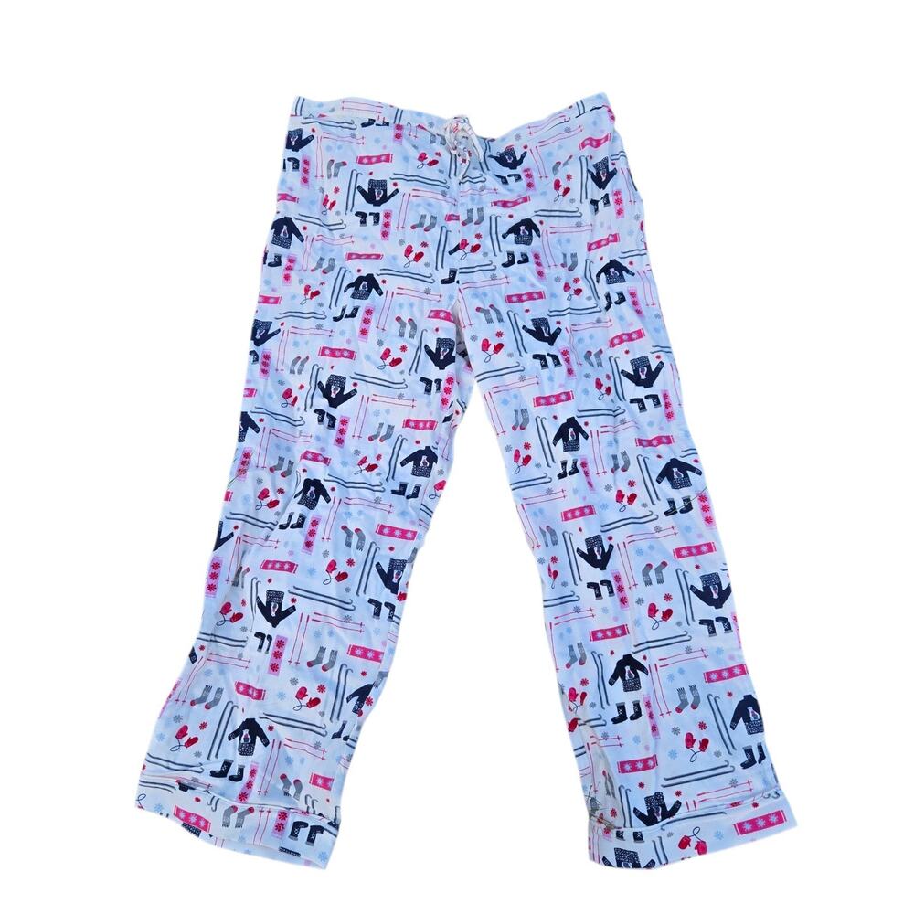 Talbots Womens XL Winter Christmas Print Pajamas Bottoms Pants